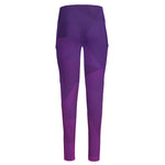 Violet Polygonal Geometric Print High-Waisted Pocket Leggings