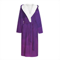 Violet Polygonal Geometric Print Hooded Bathrobe