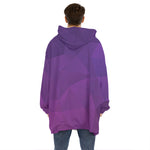 Violet Polygonal Geometric Print Hoodie Blanket