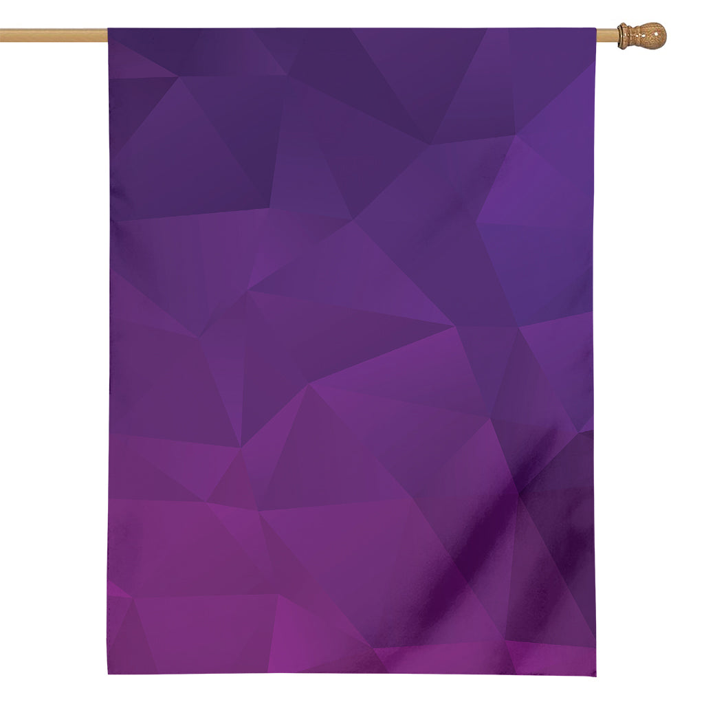 Violet Polygonal Geometric Print House Flag