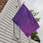 Violet Polygonal Geometric Print House Flag