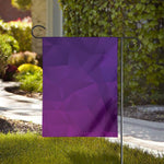Violet Polygonal Geometric Print House Flag