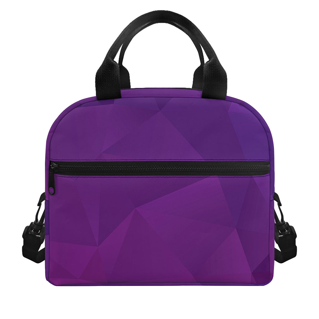 Violet Polygonal Geometric Print Insulated Lunch Bag
