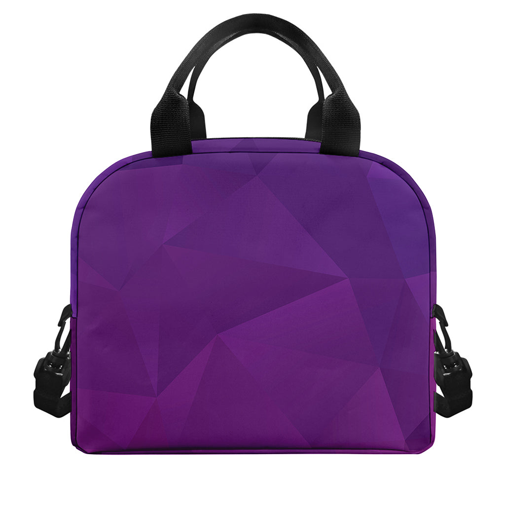 Violet Polygonal Geometric Print Insulated Lunch Bag