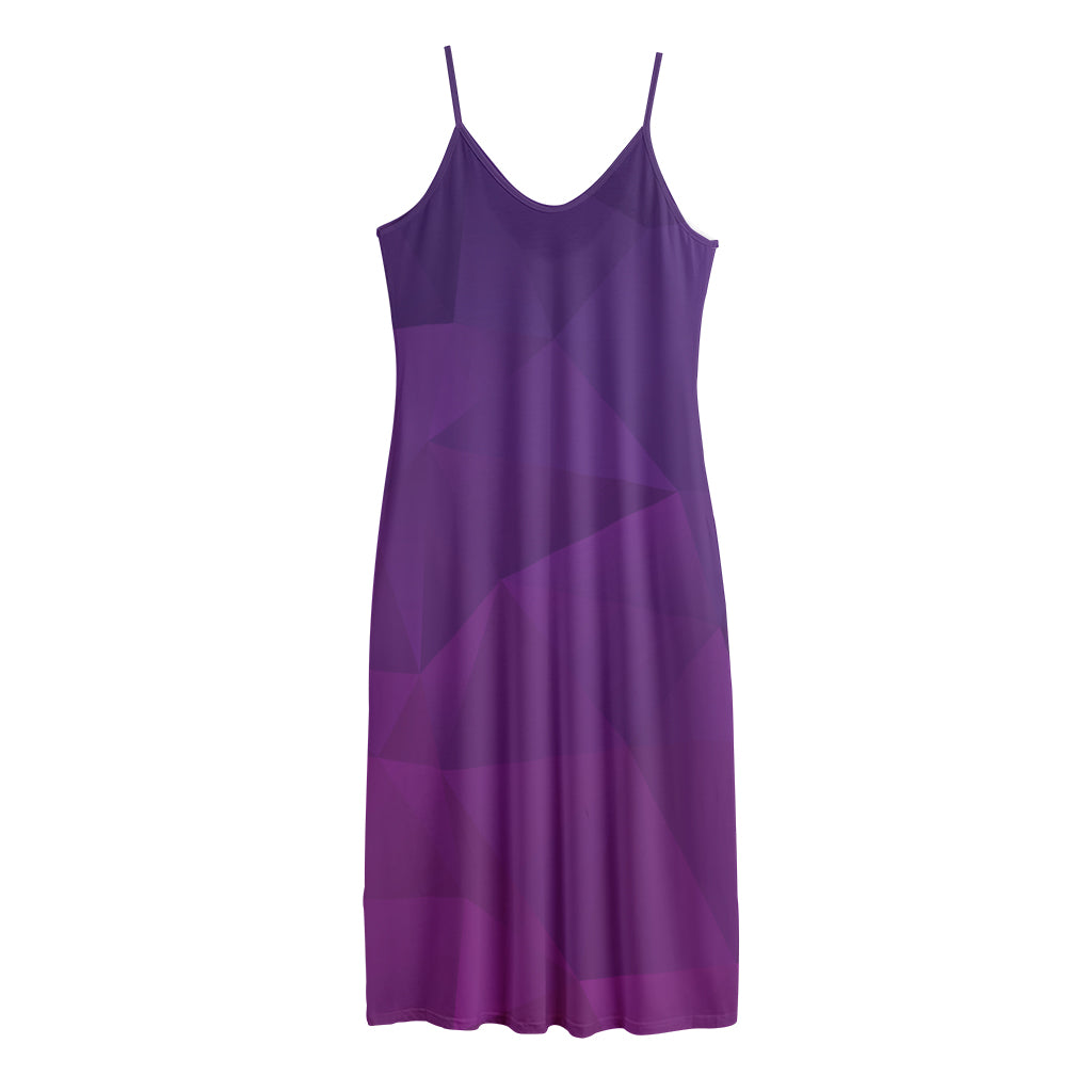 Violet Polygonal Geometric Print Jersey Midi Cami Dress