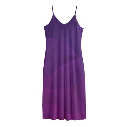 Violet Polygonal Geometric Print Jersey Midi Cami Dress