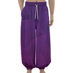 Violet Polygonal Geometric Print Lantern Pants