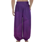 Violet Polygonal Geometric Print Lantern Pants