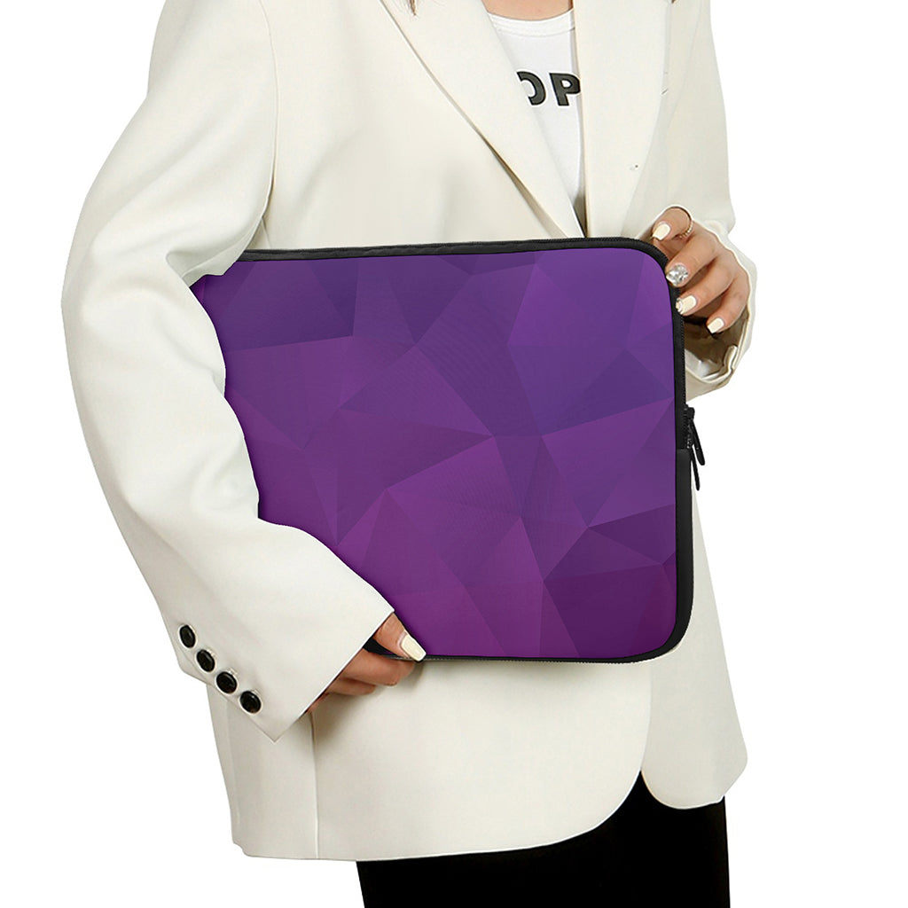 Violet Polygonal Geometric Print Laptop Sleeve