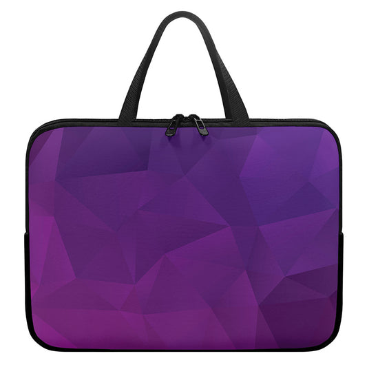 Violet Polygonal Geometric Print Laptop Sleeve With Handle