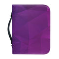 Violet Polygonal Geometric Print Leather Bible Cover