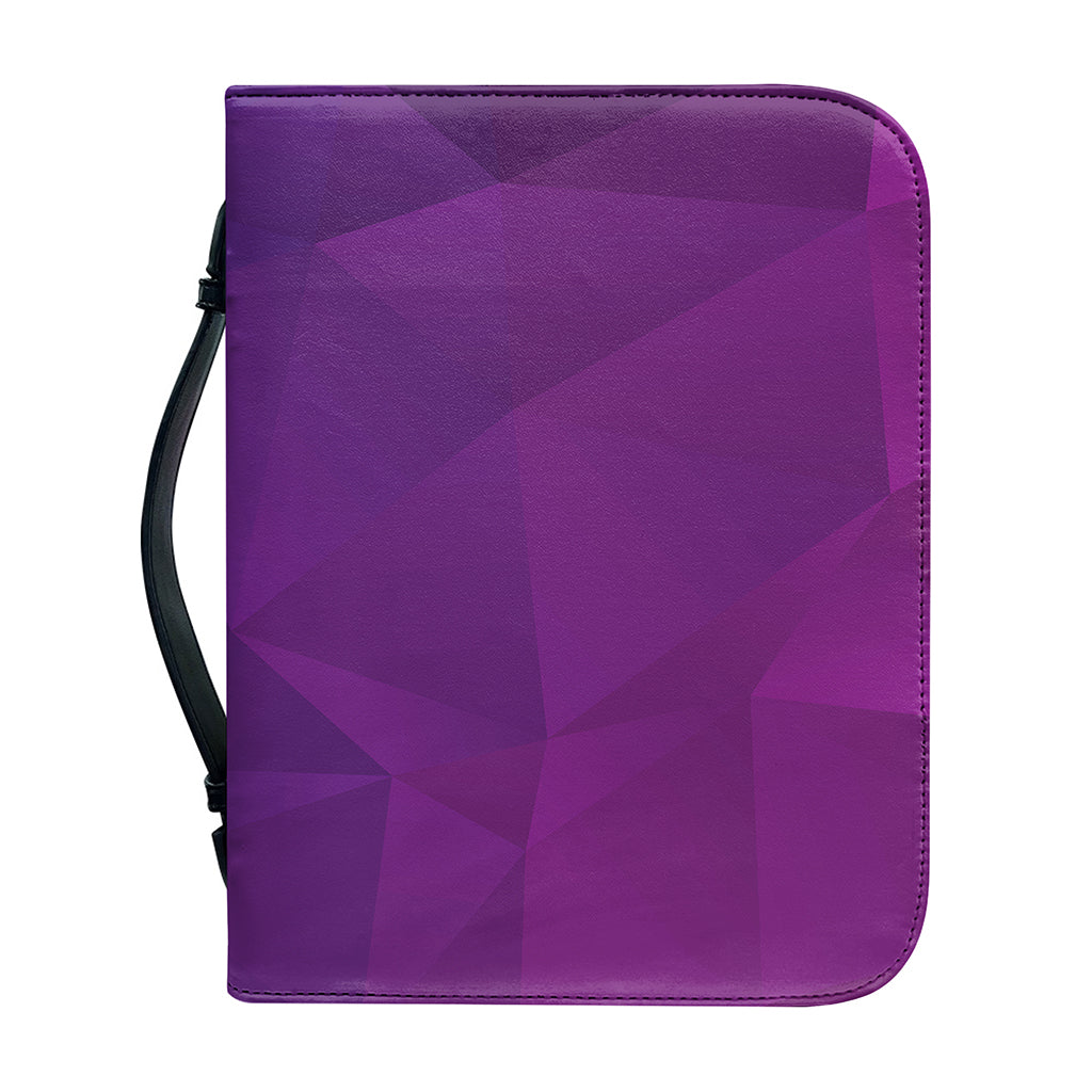Violet Polygonal Geometric Print Leather Bible Cover