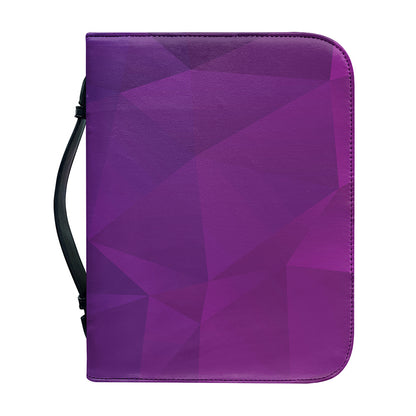 Violet Polygonal Geometric Print Leather Bible Cover