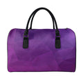Violet Polygonal Geometric Print Leather Duffel Bag