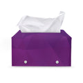 Violet Polygonal Geometric Print Leather Tissue Box Cover