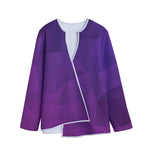 Violet Polygonal Geometric Print Long Sleeve Short Coat