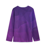Violet Polygonal Geometric Print Long Sleeve Short Coat