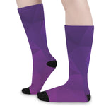 Violet Polygonal Geometric Print Long Socks