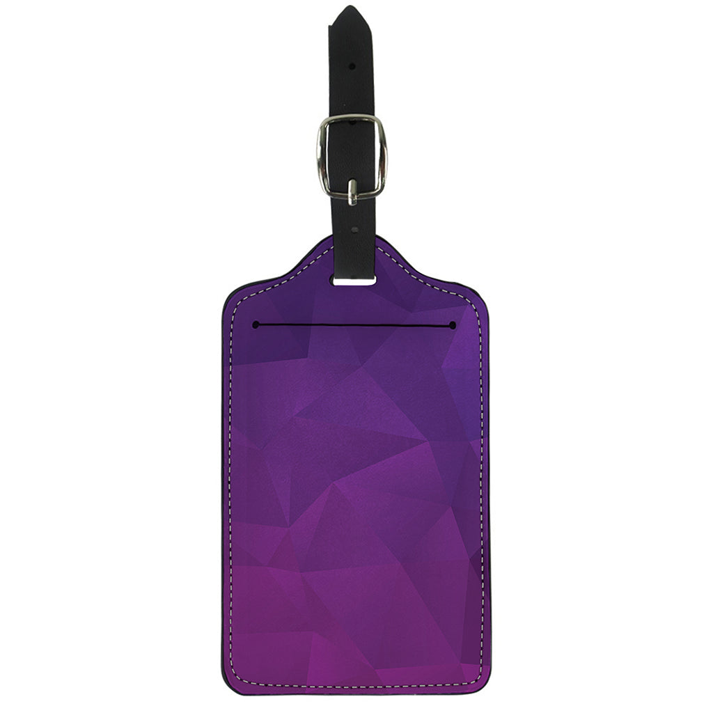 Violet Polygonal Geometric Print Luggage Tag