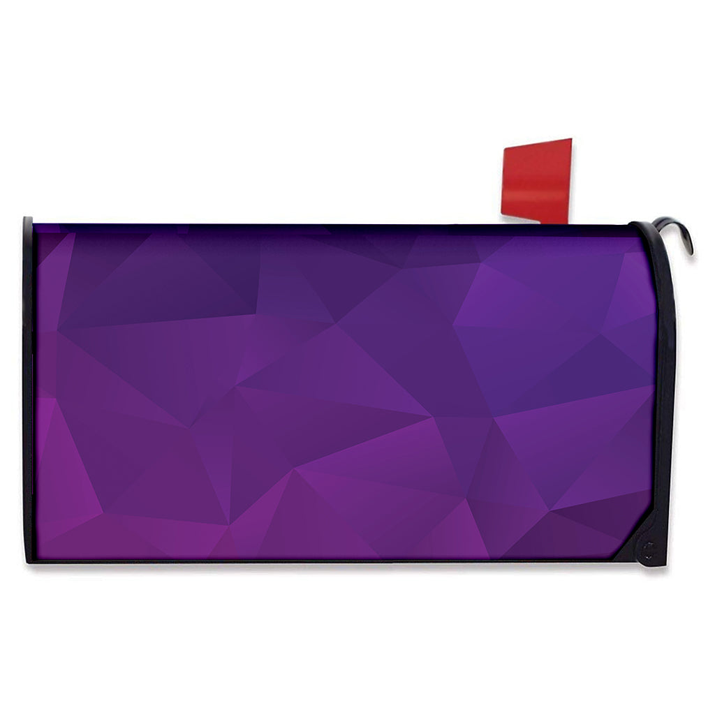 Violet Polygonal Geometric Print Mailbox Cover