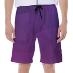 Violet Polygonal Geometric Print Men's Beach Shorts