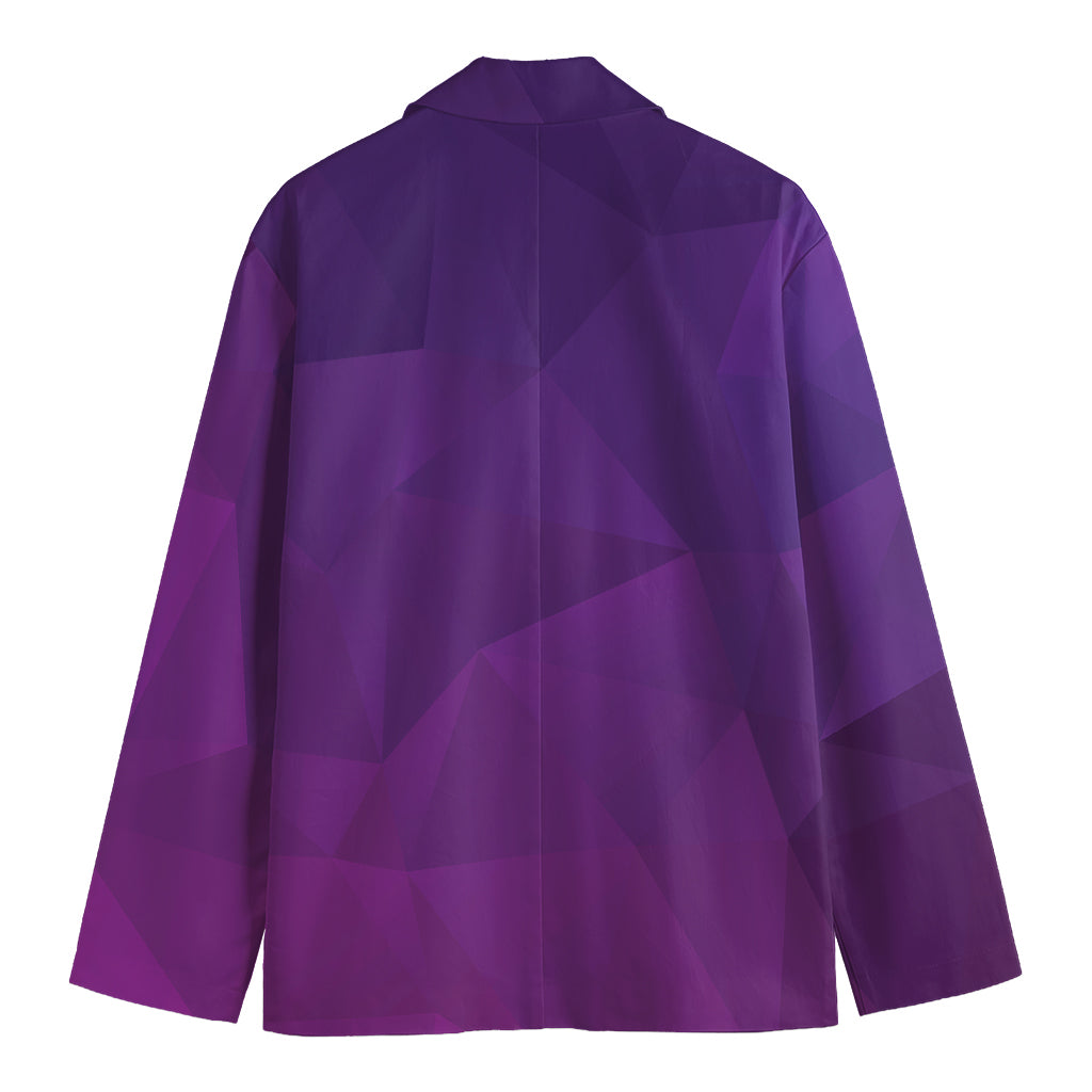 Violet Polygonal Geometric Print Men's Blazer