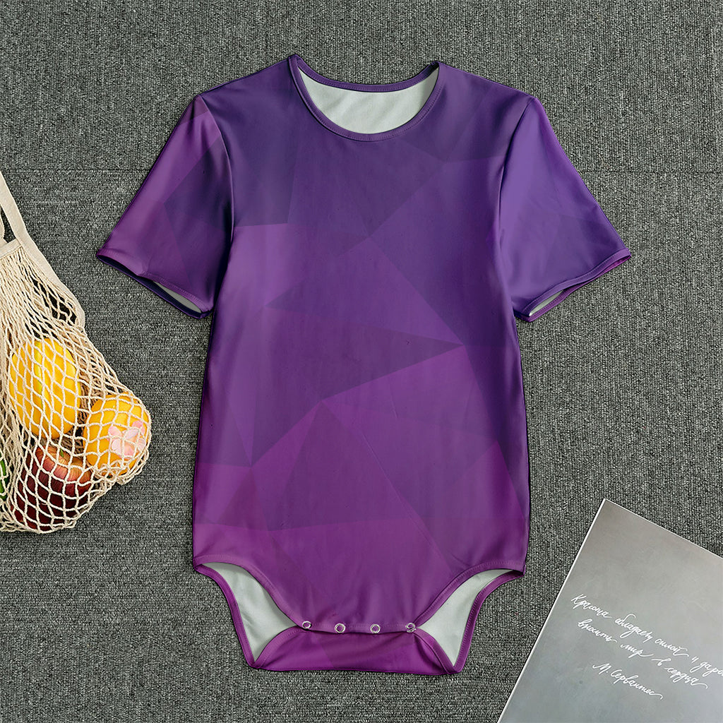 Violet Polygonal Geometric Print Men's Bodysuit