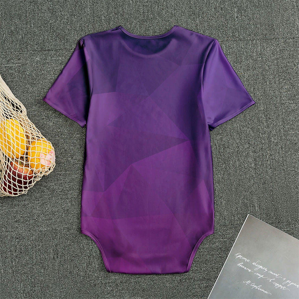Violet Polygonal Geometric Print Men's Bodysuit