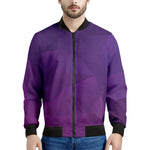 Violet Polygonal Geometric Print Men's Bomber Jacket