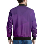 Violet Polygonal Geometric Print Men's Bomber Jacket