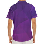 Violet Polygonal Geometric Print Men's Deep V-Neck Shirt