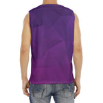 Violet Polygonal Geometric Print Men's Fitness Tank Top
