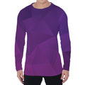 Violet Polygonal Geometric Print Men's Long Sleeve T-Shirt