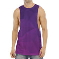 Violet Polygonal Geometric Print Men's Muscle Tank Top