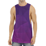 Violet Polygonal Geometric Print Men's Muscle Tank Top
