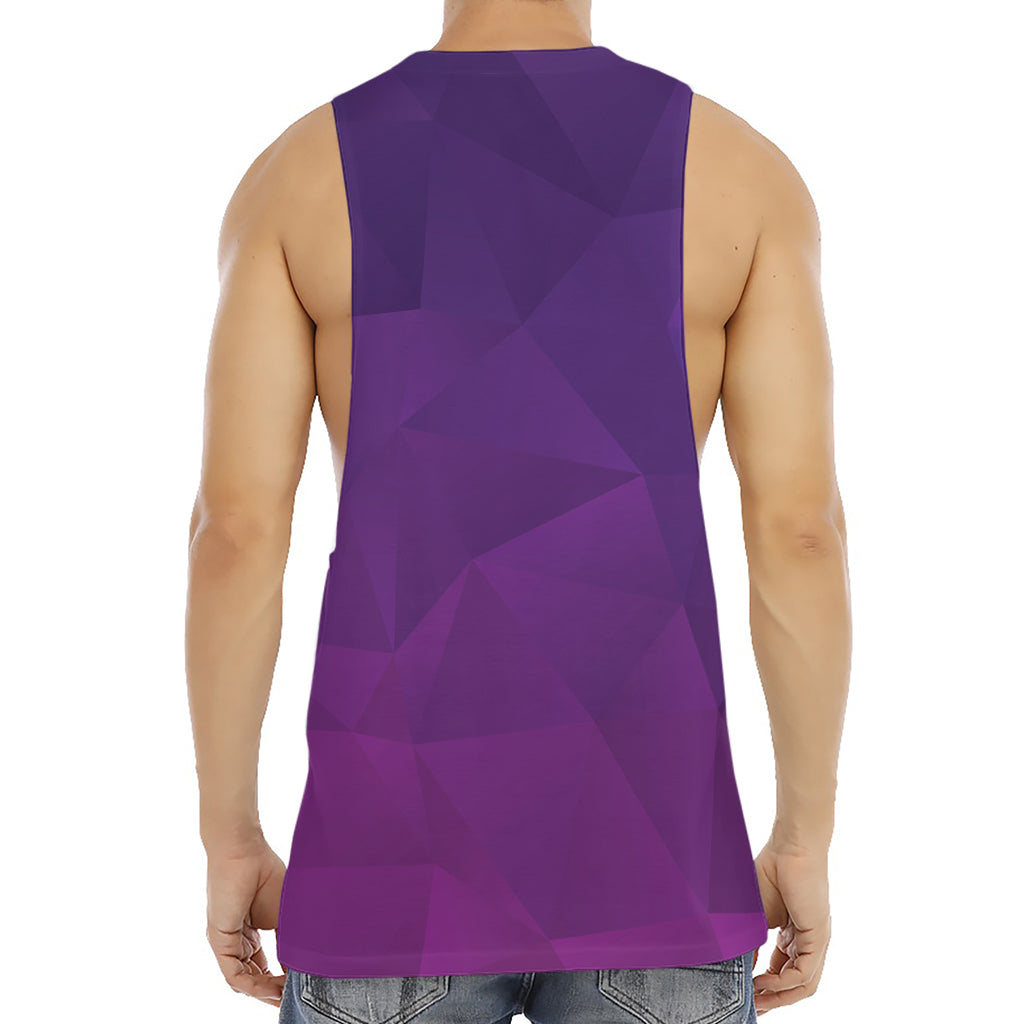 Violet Polygonal Geometric Print Men's Muscle Tank Top