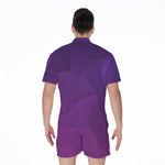 Violet Polygonal Geometric Print Men's Rompers