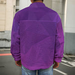Violet Polygonal Geometric Print Men's Shirt Jacket