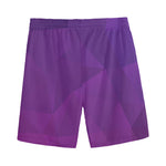 Violet Polygonal Geometric Print Men's Sports Shorts