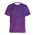 Violet Polygonal Geometric Print Men's Sports T-Shirt