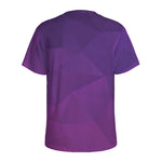 Violet Polygonal Geometric Print Men's Sports T-Shirt