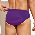 Violet Polygonal Geometric Print Men's Swim Briefs