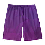 Violet Polygonal Geometric Print Men's Swim Trunks