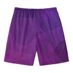 Violet Polygonal Geometric Print Men's Swim Trunks