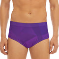 Violet Polygonal Geometric Print Men's Triangle Swim Briefs
