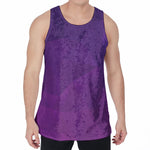 Violet Polygonal Geometric Print Men's Velvet Tank Top