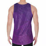 Violet Polygonal Geometric Print Men's Velvet Tank Top