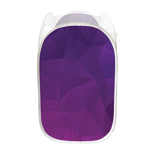 Violet Polygonal Geometric Print Mesh Laundry Hamper