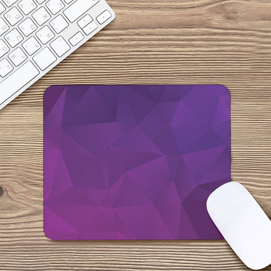 Violet Polygonal Geometric Print Mouse Pad