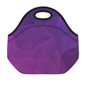 Violet Polygonal Geometric Print Neoprene Lunch Bag